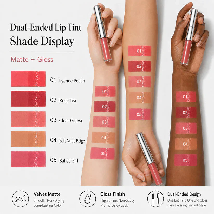ZAMORAES — Dual-Ended Liquid Lipstick with Velvet Matte Color and Glossy Shine