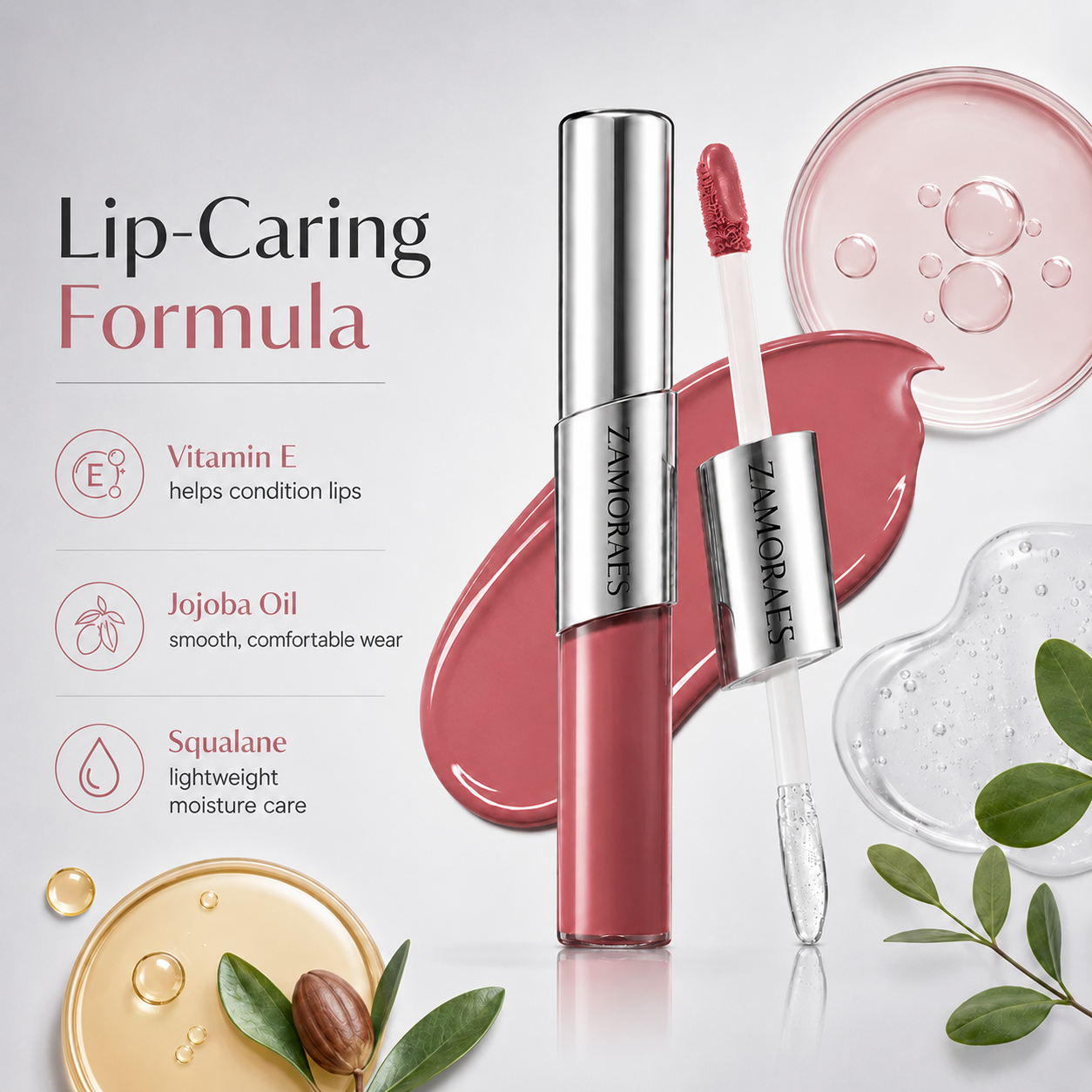 ZAMORAES — Dual-Ended Liquid Lipstick with Velvet Matte Color and Glossy Shine