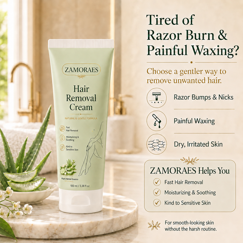 ZAMORAES™ Natural Gentle Hair Removal Cream | For Women & Men, Sensitive Skin