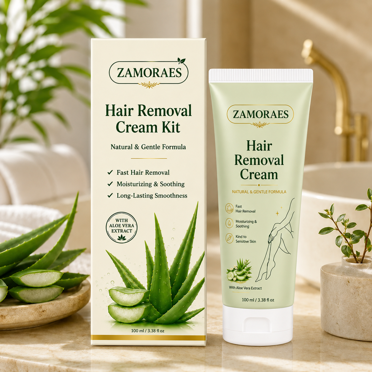 ZAMORAES™ Natural Gentle Hair Removal Cream | For Women & Men, Sensitive Skin