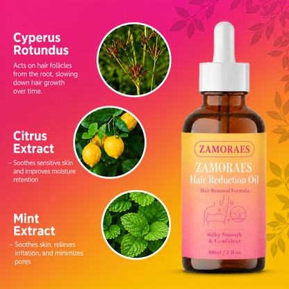 🔥LAST DAY 60% OFF ZAMORAES Hair Reduction Oil 60 ml – Permanent Hair Removal Oil