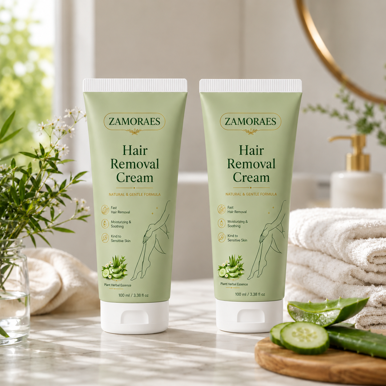 ZAMORAES™ Natural Gentle Hair Removal Cream | For Women & Men, Sensitive Skin